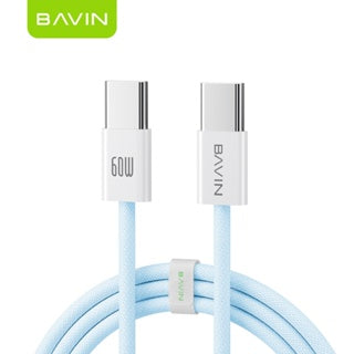 BAVIN U-CB322 60W PD Fast Charging Cable | Nylon Braided Type-C to Type-C Data Cable 1m/2m for Laptop & Mobile Phone