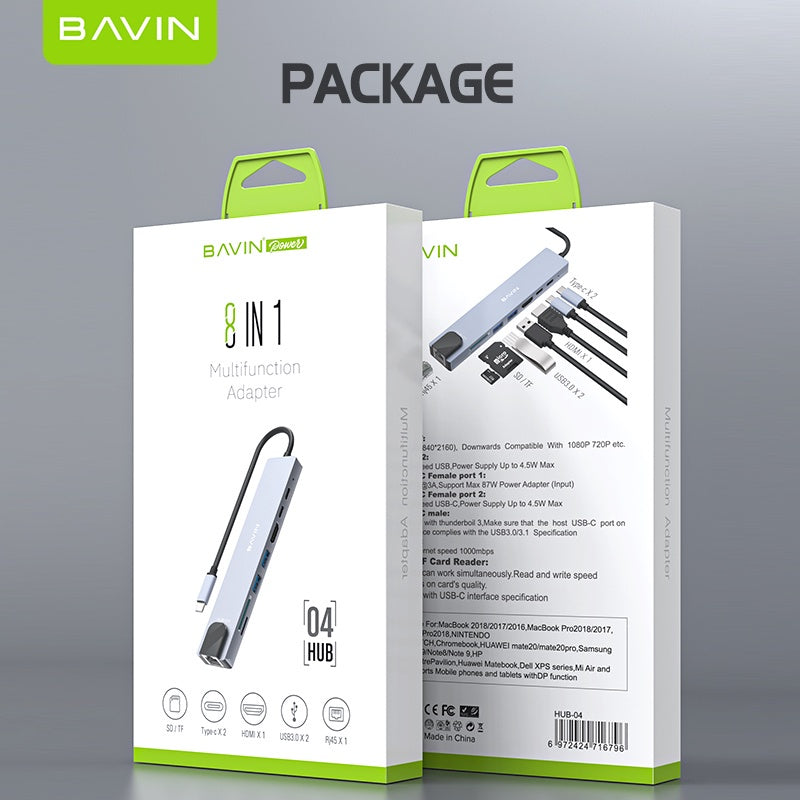 BAVIN U-H2-I4 8-in-1 Type-C Docking Station