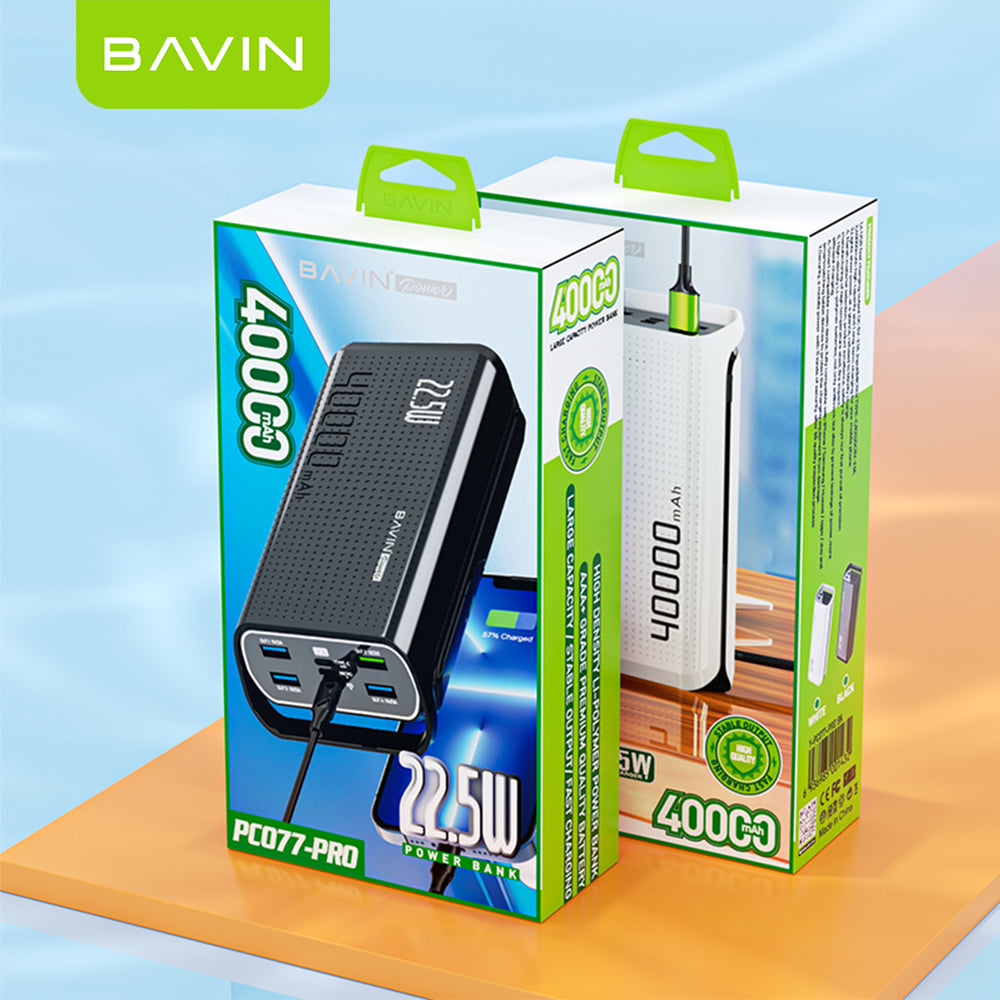 BAVIN Y-PC077 Pro 40000mAh Fast Charging Powerbank w/ 4 USB Outputs & 3 Input