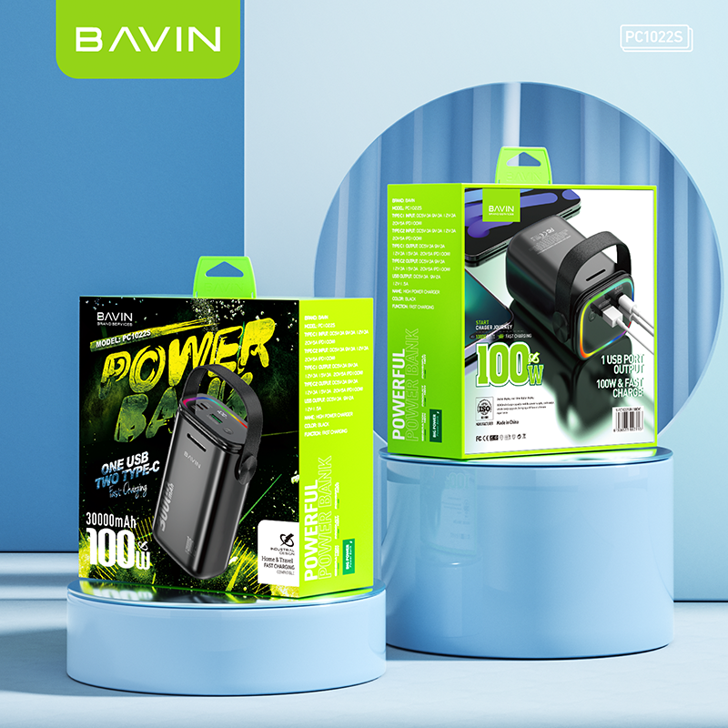 BAVIN Y-PC1022 30000mAh Fast Charging for Laptop Charging + Dual Output Port