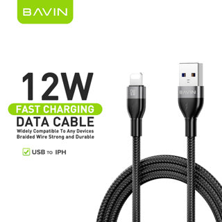 BAVIN U-CB353-XX 60W/30W/18W/12W Fast Charging Data Cable 1M Nylon Braided Cable Wire Type-C