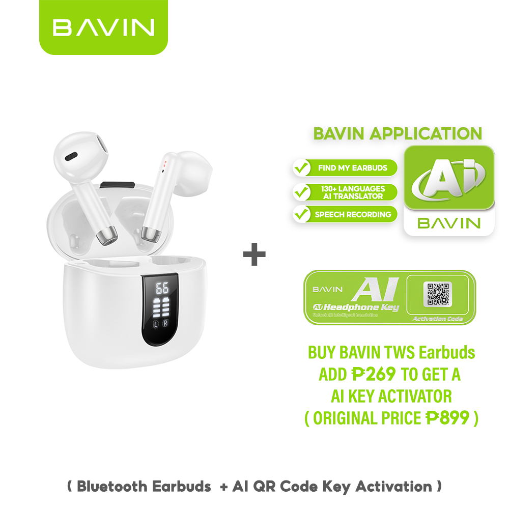 BAVIN HB-BA-58 HiFi Wireless Bluetooth Earbuds w/ Built-in Microphone