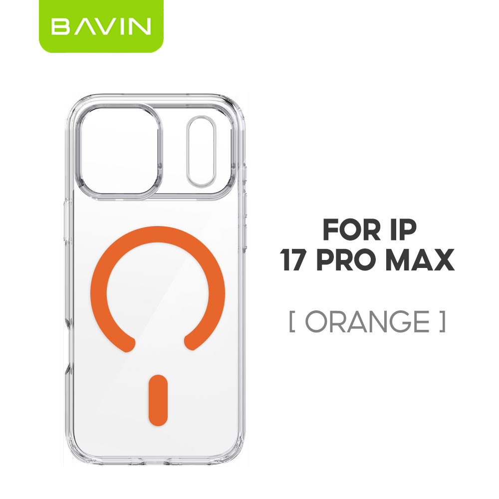 BAVIN CC Transparent Durable Magnetic Crystal Phone Case Compatible w/IP 17/17 Pro/17 Pro Max/17 Air