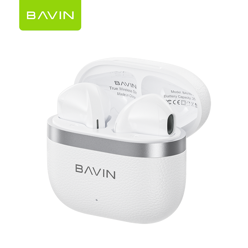【Christmas Gift】BAVIN BA107 Mini Wireless Bluetooth 5.4 Earphones Hi-Fi In-Ear Wear Leather-Style