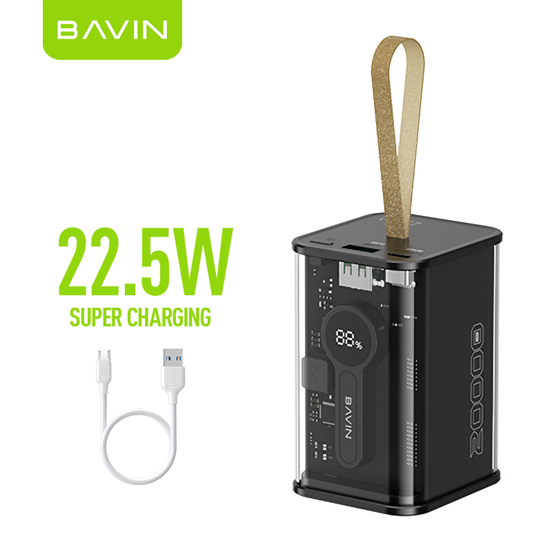 BAVIN Y-PC1010S 20000mAh Fast Charging Powerbank w/ Creative Transparent Shell
