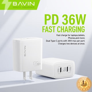 BAVIN C-PC909 36W Dual Port Fast Charger Compatible for Laptop & iPhone 15