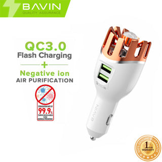 BAVIN C-C-PC278 Qualcomm 3.0 Car Charger w/ Air Purifier & Fast Charge
