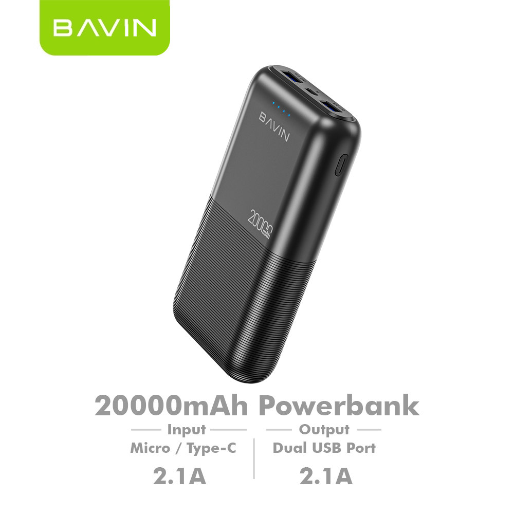 BAVIN Y-PC091 20000mAh Portable Powerbank Quick Charging w/ Dual Input & USB Output