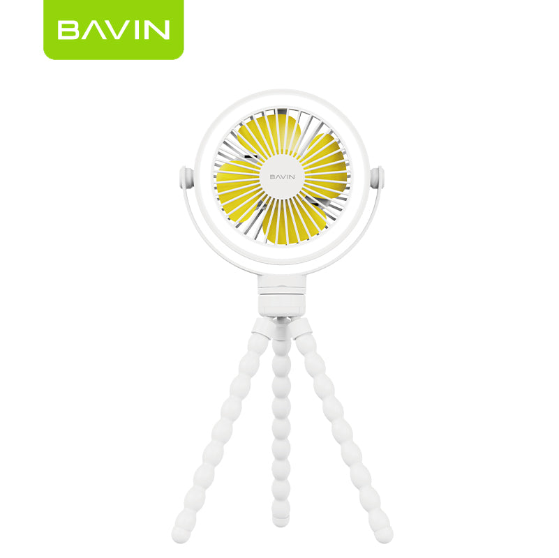 BAVIN BF012 1200mAh Portable Clip-on Stroller Octopus Fan w/ LED Light / 3-Speed Wind / 360° Rotation & Rechargeable Fan
