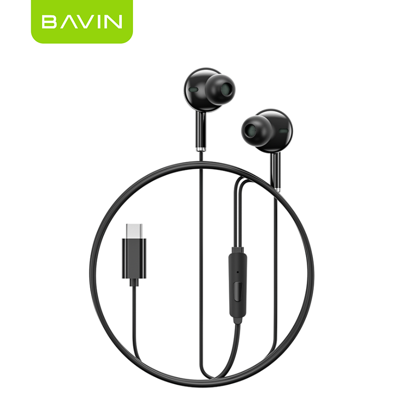 BAVIN H-C-HX872 HiFi Bass Type-C Wired Earphones w/ Mic & Stereo Sound