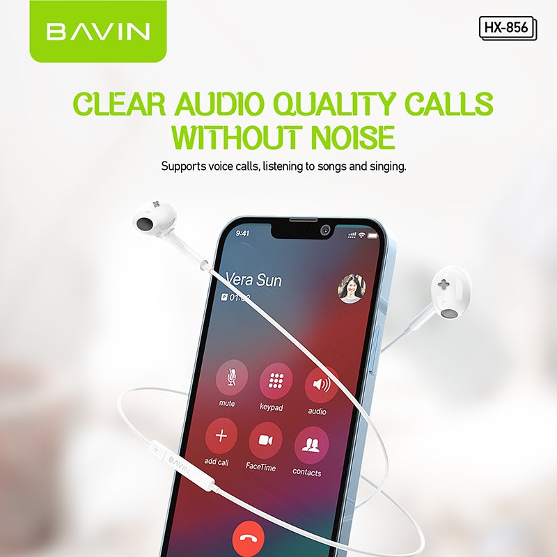 BAVIN HX856-XX HiFi Wired Earphones w/ Mic & Controller