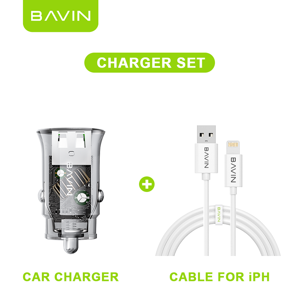 BAVIN C-C-PC887 2.4A Dual USB Car Charger – Compact & Universal