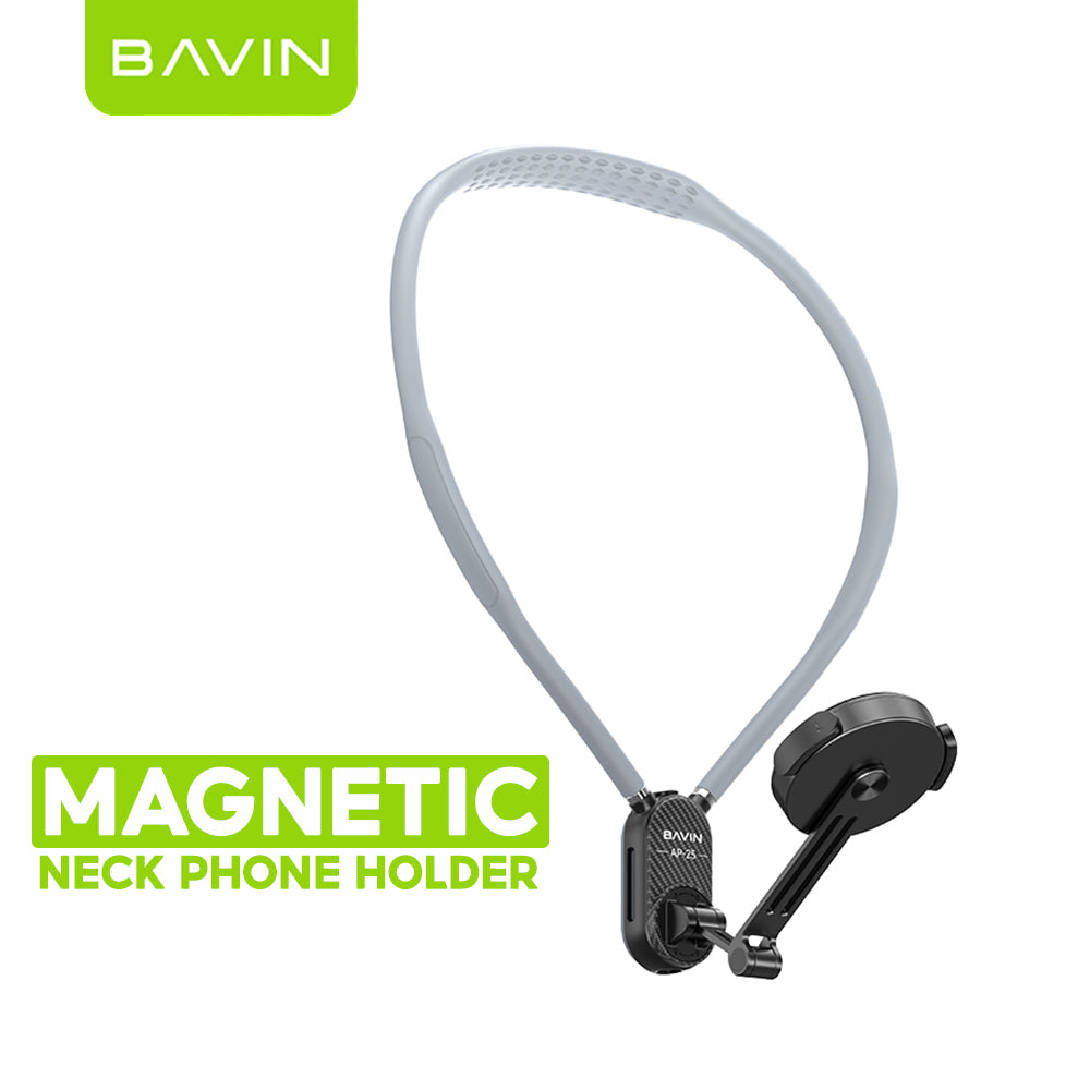 BAVIN D-Z-P25 Magnetic & D-Z-P26 Clip-On Universal Neck Mount Phone Holders | 360° Rotating | Hands-Free Stand for Mobile Phones
