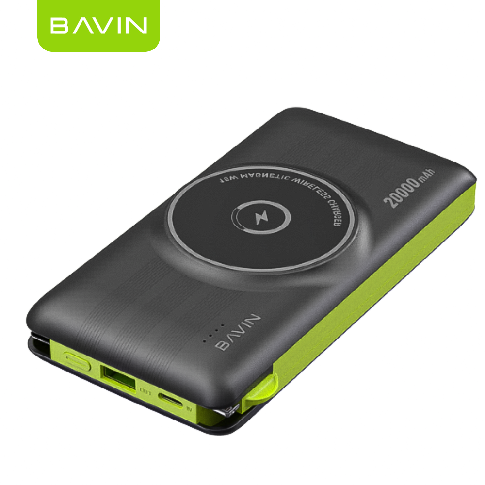 BAVIN Y-PC067 20,000mAh Power Bank w/ 22.5W Fast Charging & 15W Magnetic Wireless Charging
