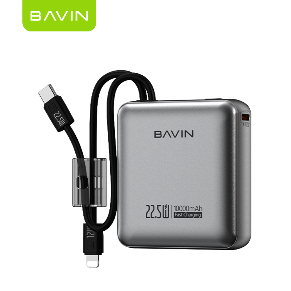 BAVIN Y-PC1137 10000mAh Mini Powerbank 22.5W Fast Charging QC3.0 w/ Detachable & LCD Display