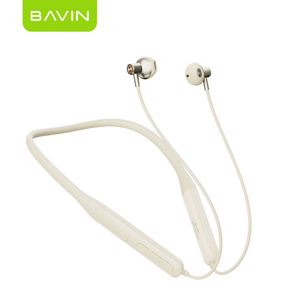 BAVIN HB-BH56 Hi-Fi Bluetooth Neckband Sport Headphones w/Built-In Microphone Compatible w/Android & iPh