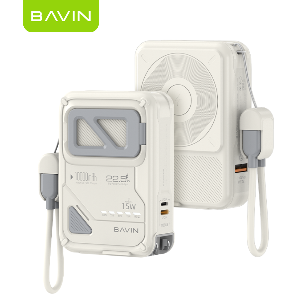 BAVIN Y-PC1123 10000mAh Magnetic Powerbank w/ Phone Holder & AC Plug