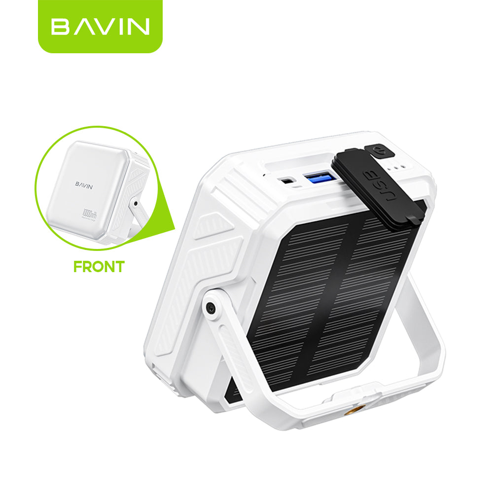 BAVIN PC1172 10000mAh Solar Powerbank Emergency Light w/ Waterproof LED, Flashlight for Camping & Outdoors