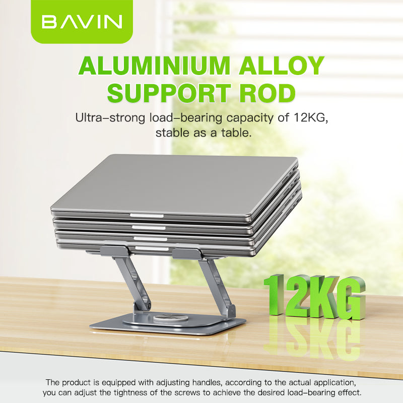 BAVIN D-S-PS51 Adjustable Aluminum Laptop (10-17") Stand w/ 360° Rotation