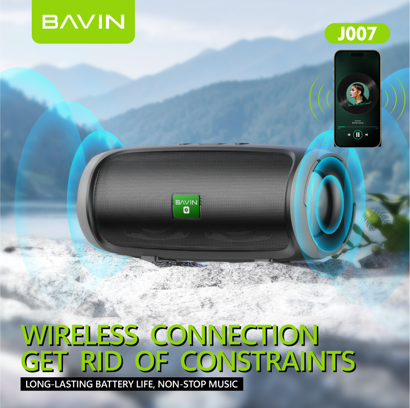 BAVIN DV-J007 Portable Splashproof Bluetooth Speaker w/ TF & USB Port