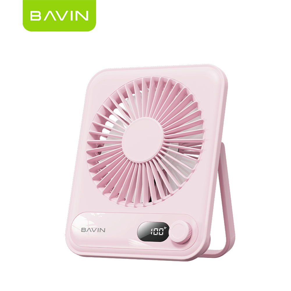 BAVIN BF-006 Ultra-Thin Portable Mini Desktop & Personal Fan Rechargeable w/ 4-Speeds Strong Wind