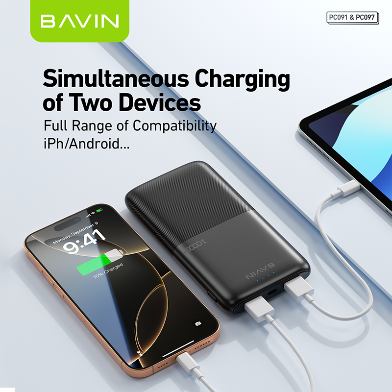 BAVIN Y-PC091 20000mAh Portable Powerbank Quick Charging w/ Dual Input & USB Output