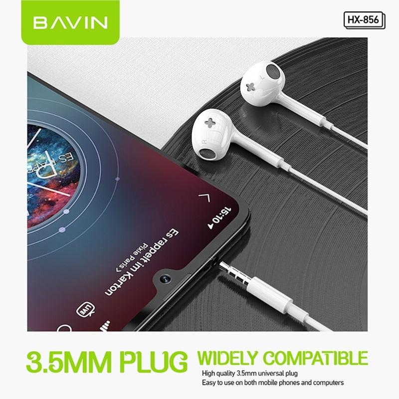 BAVIN HX856-XX HiFi Wired Earphones w/ Mic & Controller