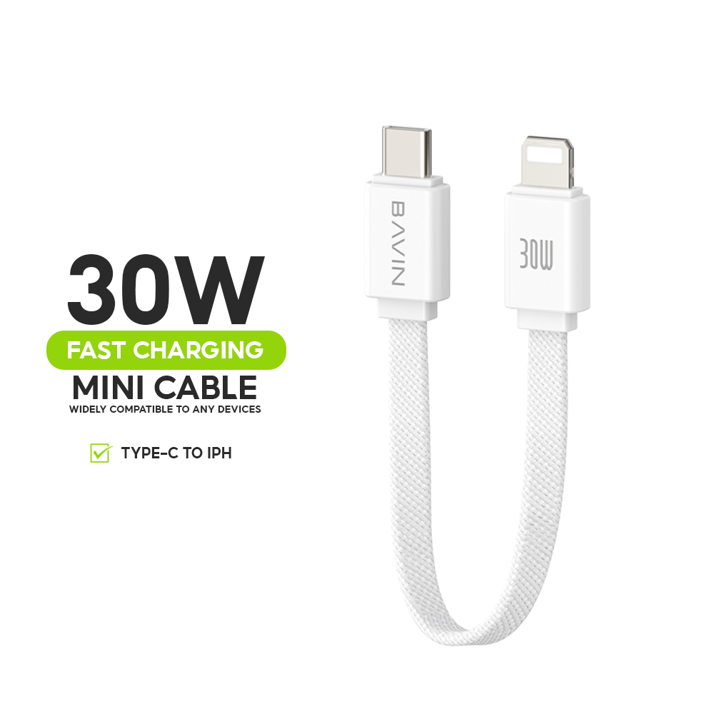 BAVIN U-CB370 60W Fast Charging Mini Cable 25cm for Type-C to Type-C & Type-C to iPhone
