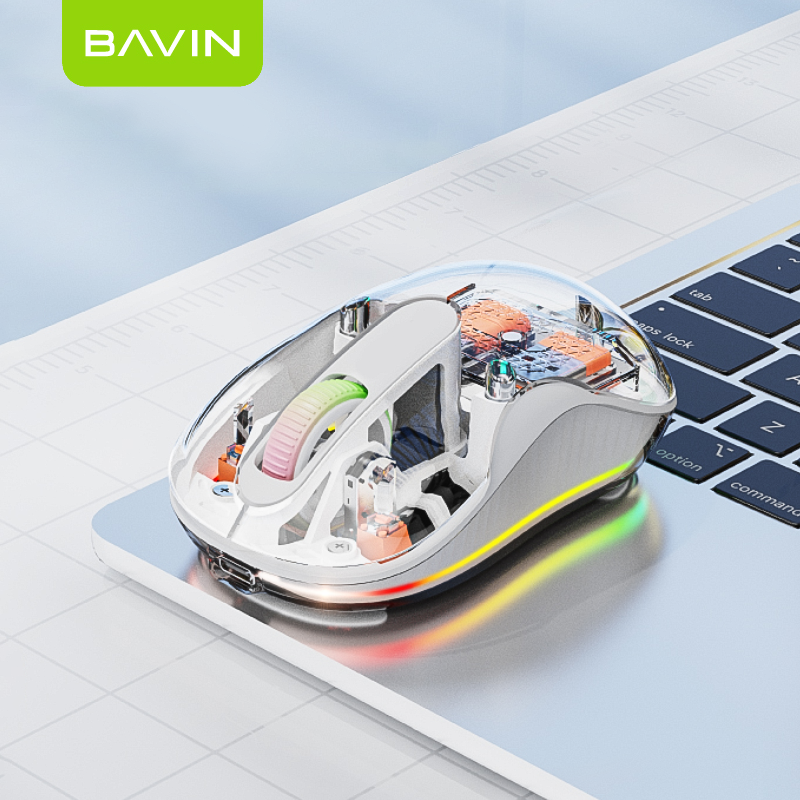 BAVIN K992 RGB Wireless Gaming Mouse w/ Translucent Magnetic Top Cover for Mobile Phone / Computer