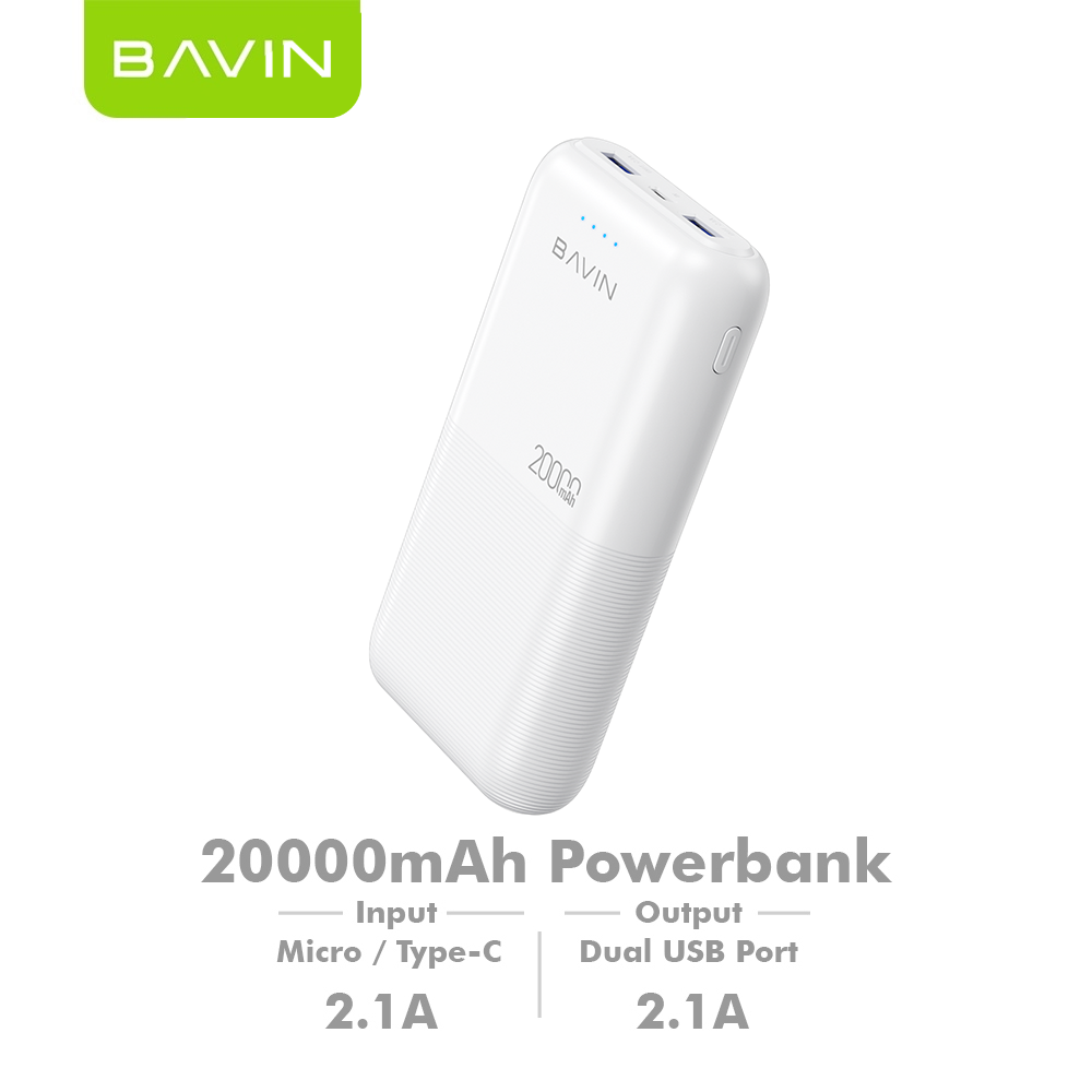 BAVIN Y-PC091 20000mAh Portable Powerbank Quick Charging w/ Dual Input & USB Output
