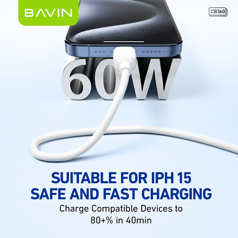BAVIN U-CB360-XX 60W Fast Charging Cable, 480Mbps Data Transfer