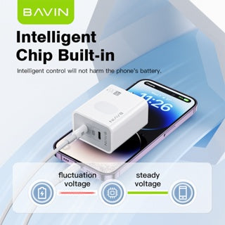 BAVIN C-PC859-XX 36W Dual Port Fast Charger w/ Data Cable