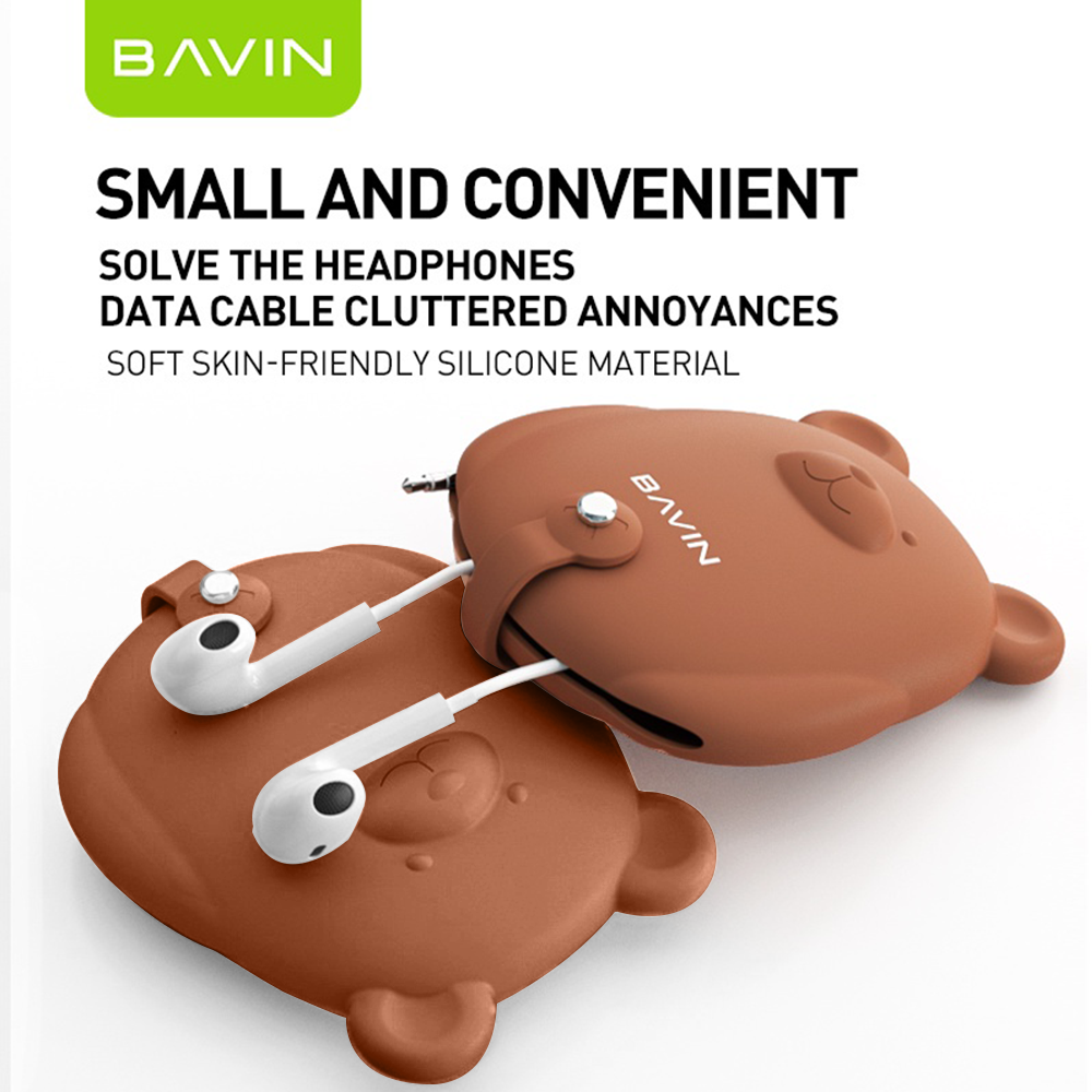 BAVIN D-BE03 Mini Bear Storage Bag for Data Cables & Earphones