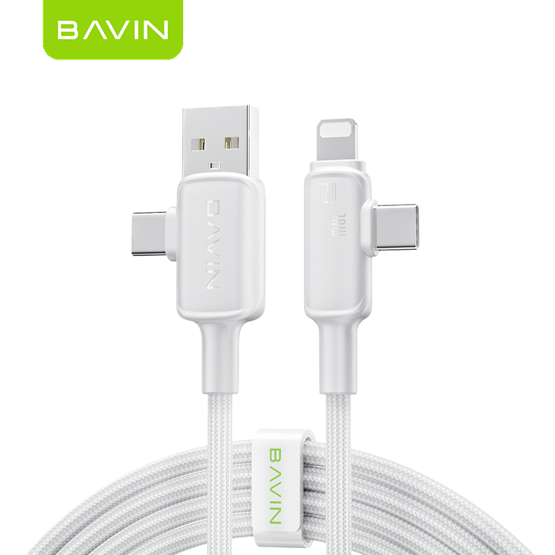 BAVIN U-CB300 4in1 PD 12W + Type-C 18W Fast Charging Data Cable Nylon Braid Data Transfer for Phones