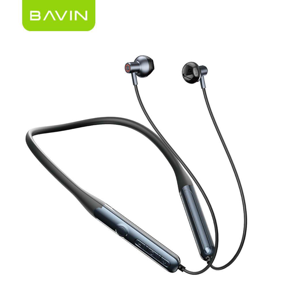 BAVIN BH56 HiFi Bluetooth Wireless Magnetic Headset Neckband Sport Headphones w/ Built-In Microphone