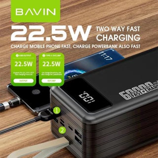 BAVIN Y-PC053 Heavy-Duty Powerbank w/ Built-In Cable & LED Light
