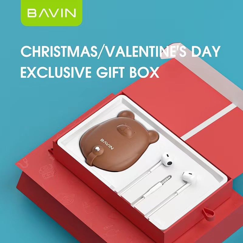 BAVIN G-HX857 Mini Bear Cable & Earphone Organizer w/ Gift Bag