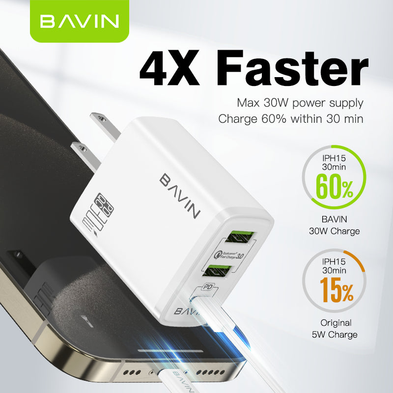 BAVIN C-PC907 30W PD Fast Charger Multi Port Adapter