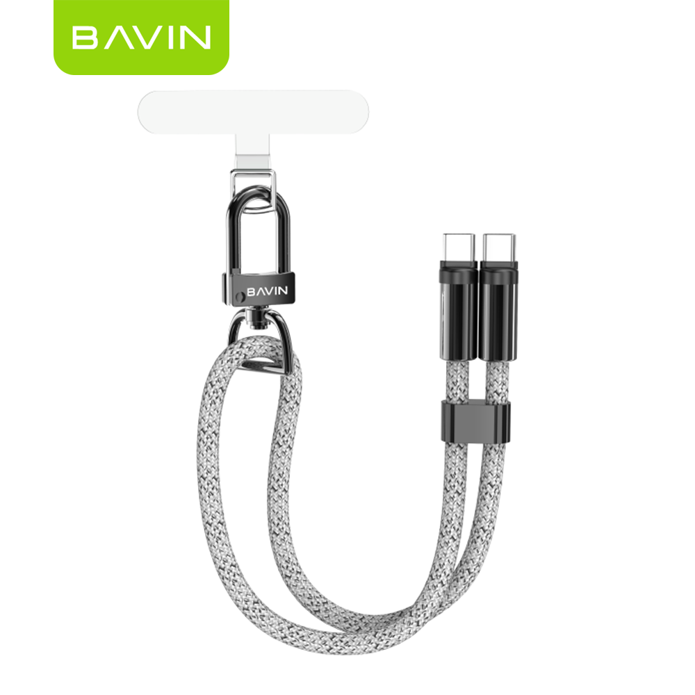 BAVIN U-CB373-XX 2 in 1 PD Data Cable & Lanyard 60W Type-C to Type-C Fast Charging
