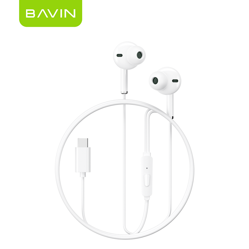 BAVIN H-C-HX872 HiFi Bass Type-C Wired Earphones w/ Mic & Stereo Sound