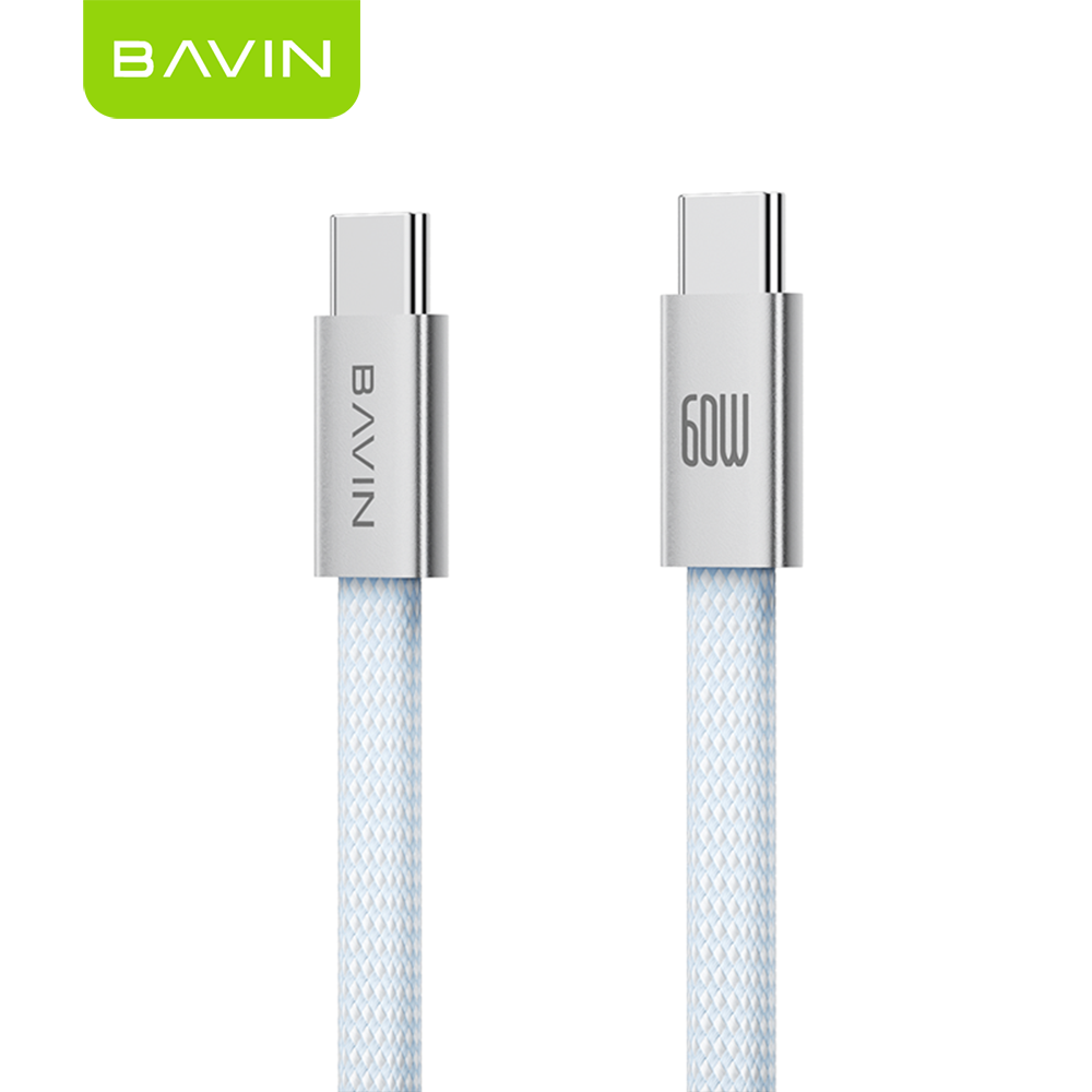 BAVIN CB426 1m 60W PD Magnetic Type-C Fast Charging Data Cable Flat Braided for Android, iPhone 17 Series