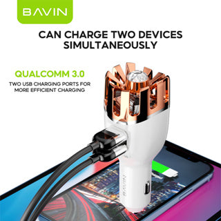 BAVIN C-C-PC278 Qualcomm 3.0 Car Charger w/ Air Purifier & Fast Charge