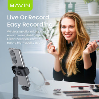 BAVIN H-MP-XX Wireless Lavalier Microphone for iPhone & Android