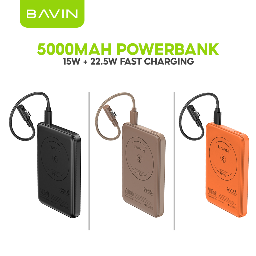 BAVIN PC1189S 10000mAh / 5000mAh Magnetic Wireless Powerbank w/ Cable & Foldable Stand