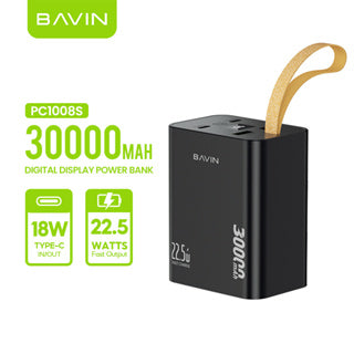 BAVIN Y-PC1008 30000mAh Fast Charging Powerbank Fireproof w/ Digital LED