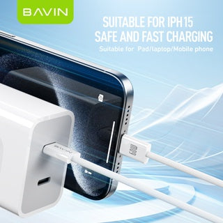 BAVIN U-CB322 60W PD Fast Charging Cable | Nylon Braided Type-C to Type-C Data Cable 1m/2m for Laptop & Mobile Phone
