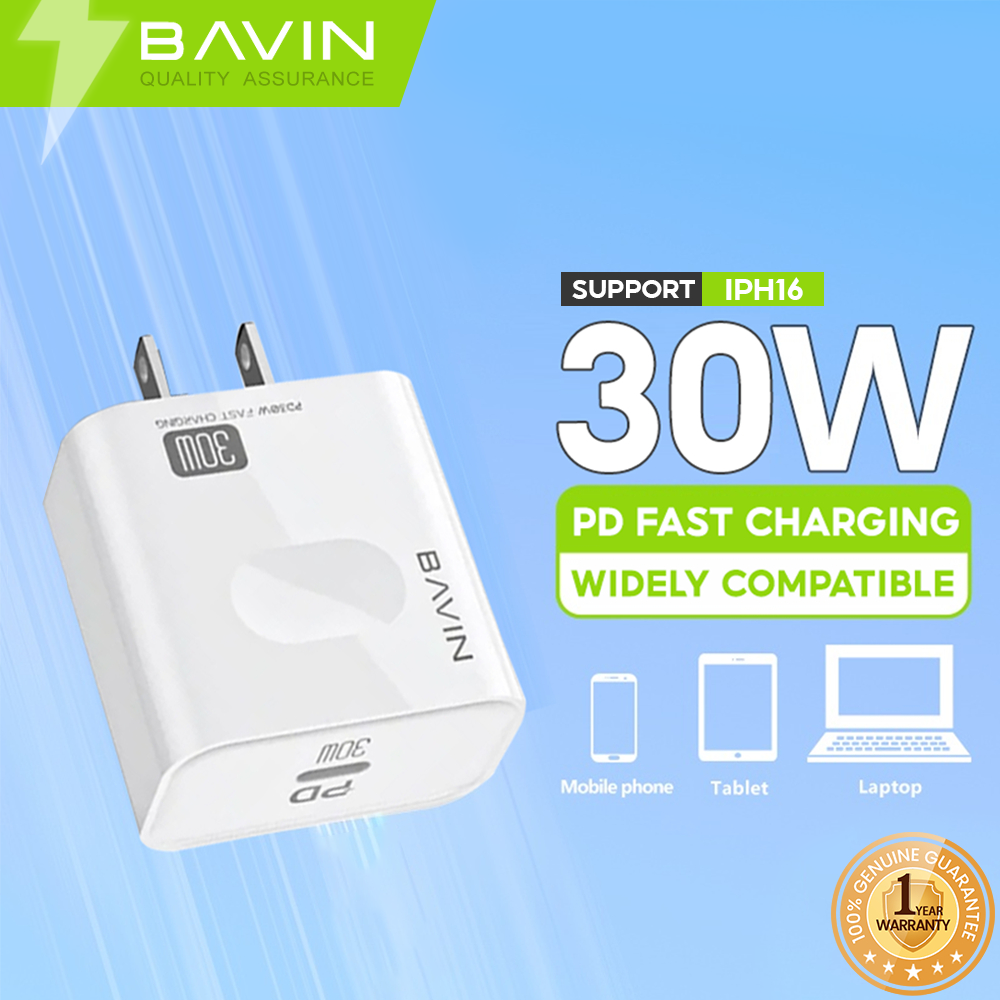 BAVIN C-PC818 30W Type-C Fast Charging Adapter Compatible for iPhone