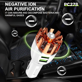 BAVIN C-C-PC278 Qualcomm 3.0 Car Charger w/ Air Purifier & Fast Charge