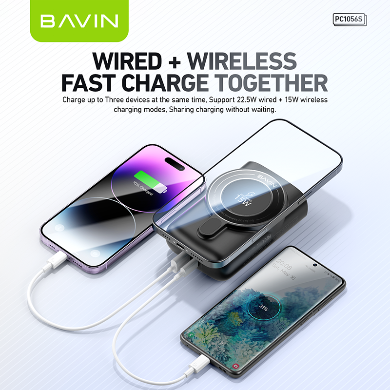 BAVIN Y-PC1056 10000mAh Wireless Fast Charging Powerbank