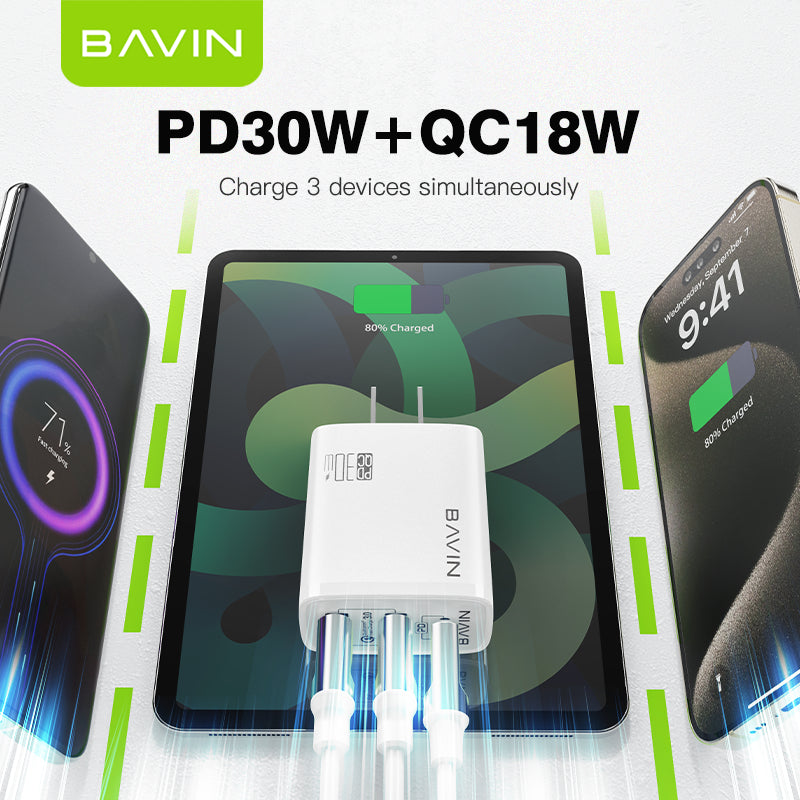 BAVIN C-PC907 30W PD Fast Charger Multi Port Adapter